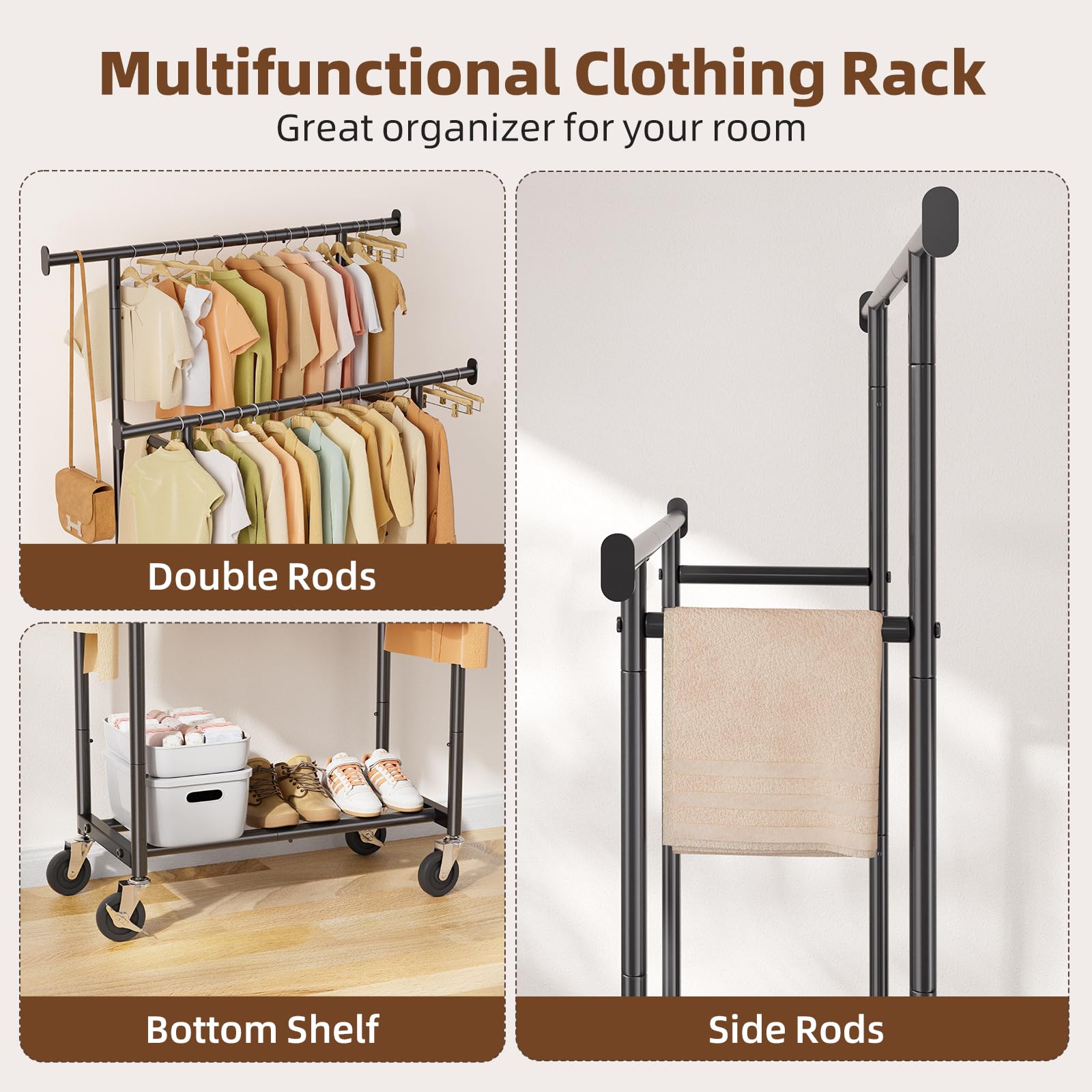 Simple Trending rack side extension adds extra hanging points