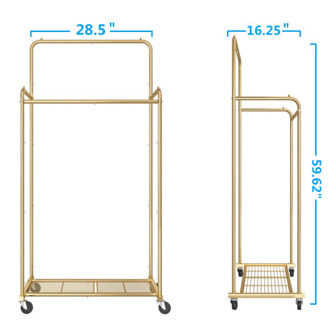 Simple Trending double rod rack gold dimensions clear label helps plan setup.