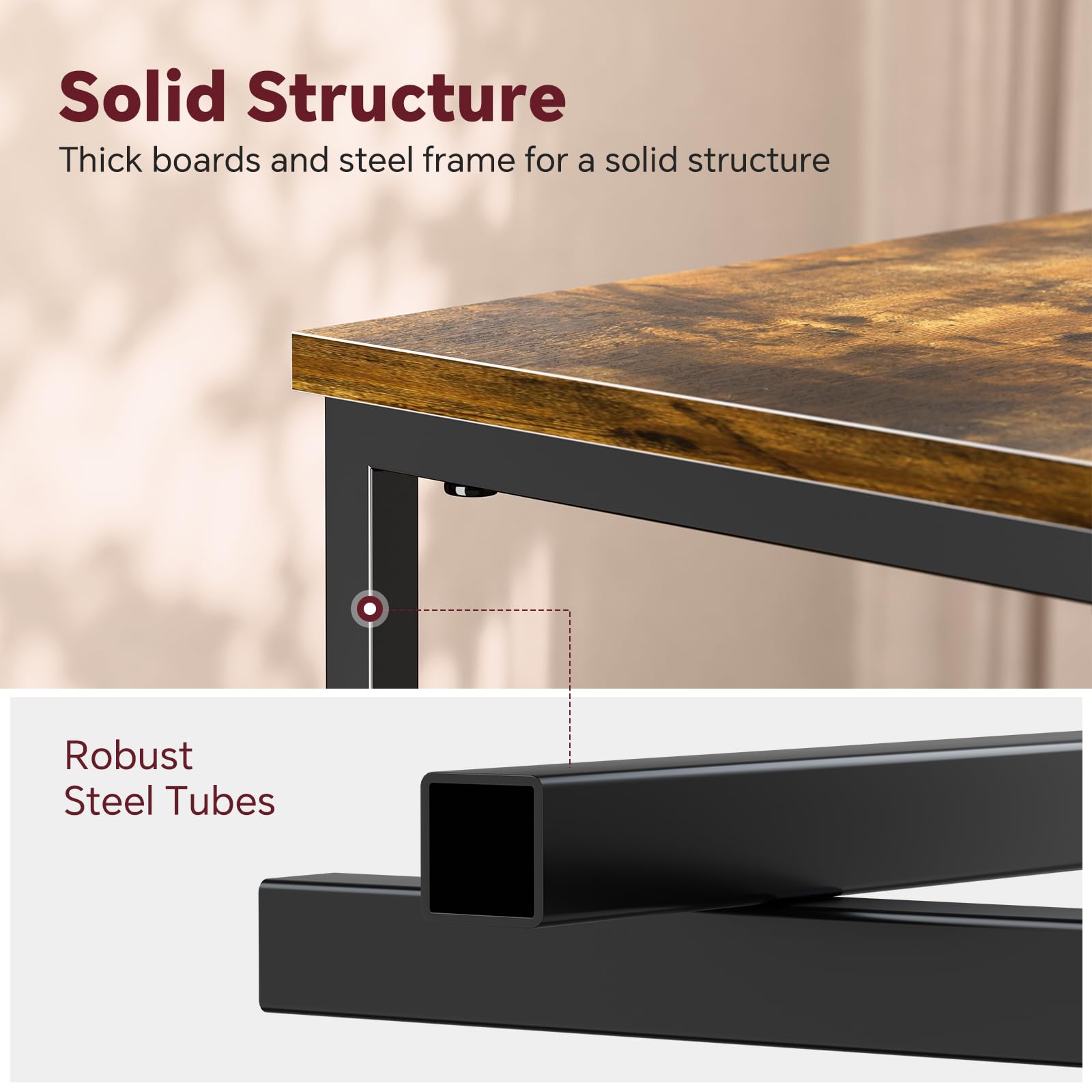 Simple Trending end table with adjustable legs stays level on uneven floors