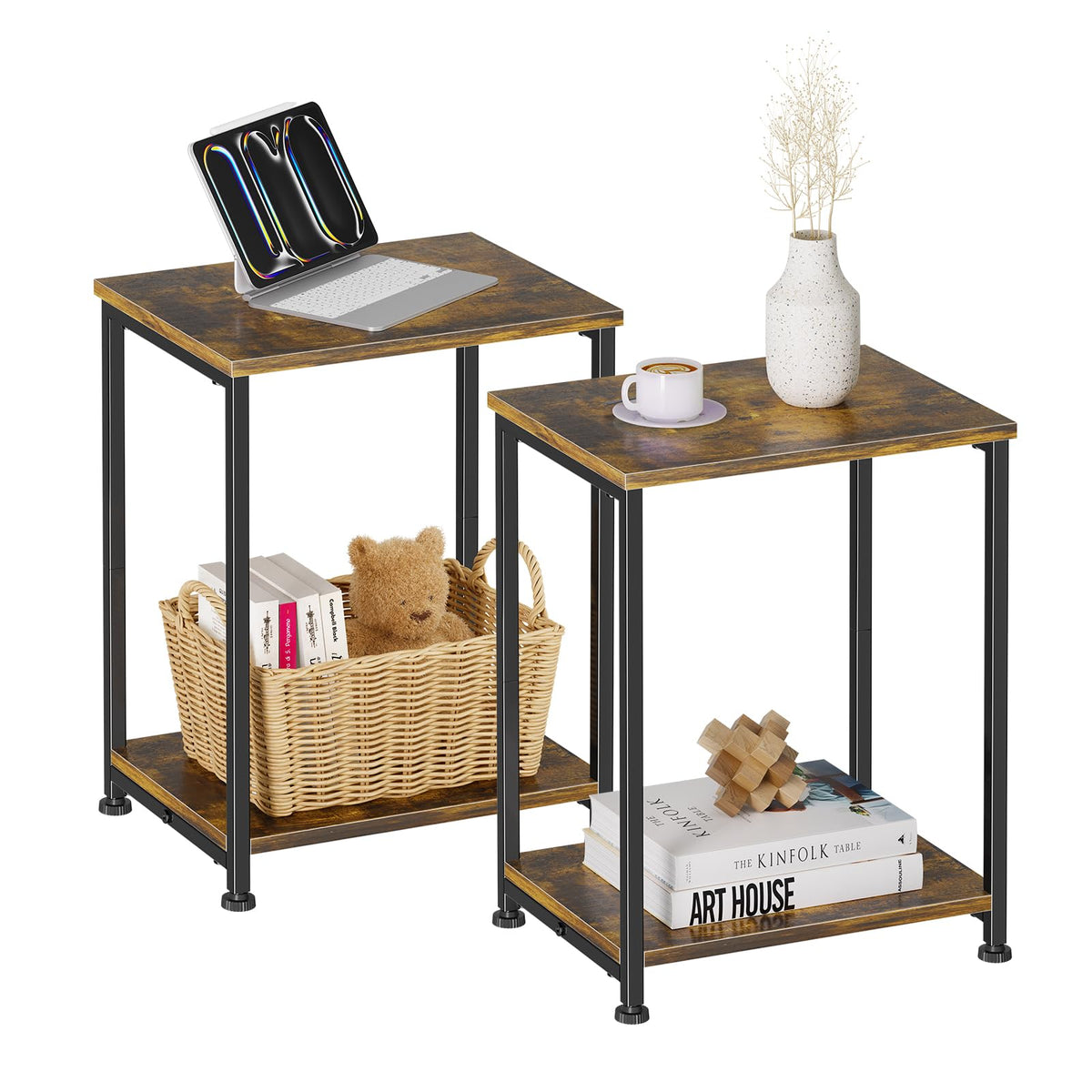 Simple Trending end table with two-tier design for compact living spaces