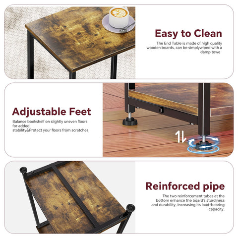 Simple Trending end table combines wood and metal for sturdy daily use