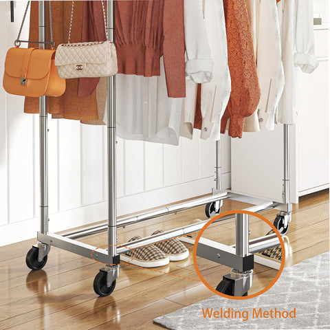 Simple Trending adjustable top rod supports longer garments and keeps them steadier
