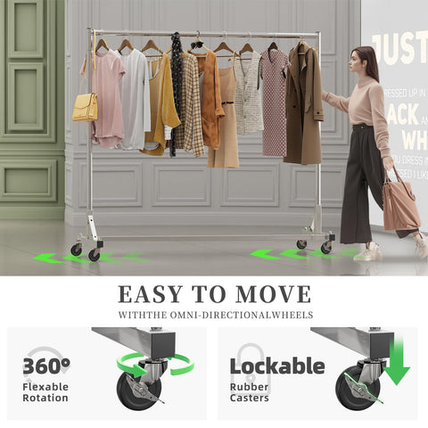 Simple Trending heavy-duty rack supports up to 450 lb with wheels