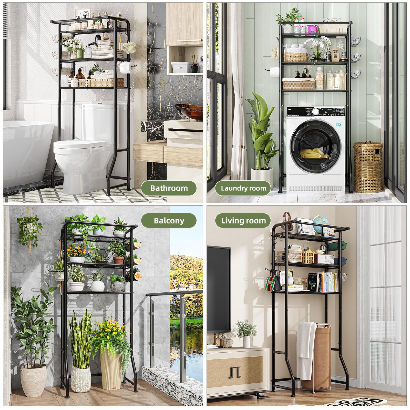 Simple Trending over-the-toilet cabinet right view highlights sturdy frame and tidy storage.