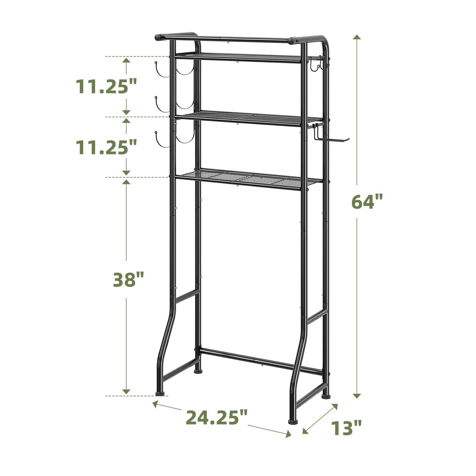 Simple Trending over-toilet cabinet security straps ensure stability.