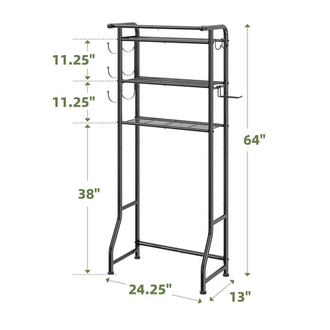 Simple Trending over-toilet cabinet security straps ensure stability.
