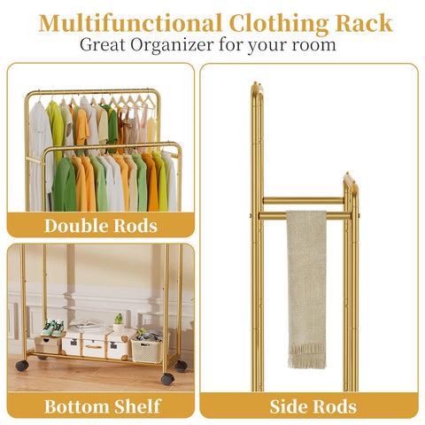 Simple Trending rolling rack enables easy rearrangement in hallways and rooms.