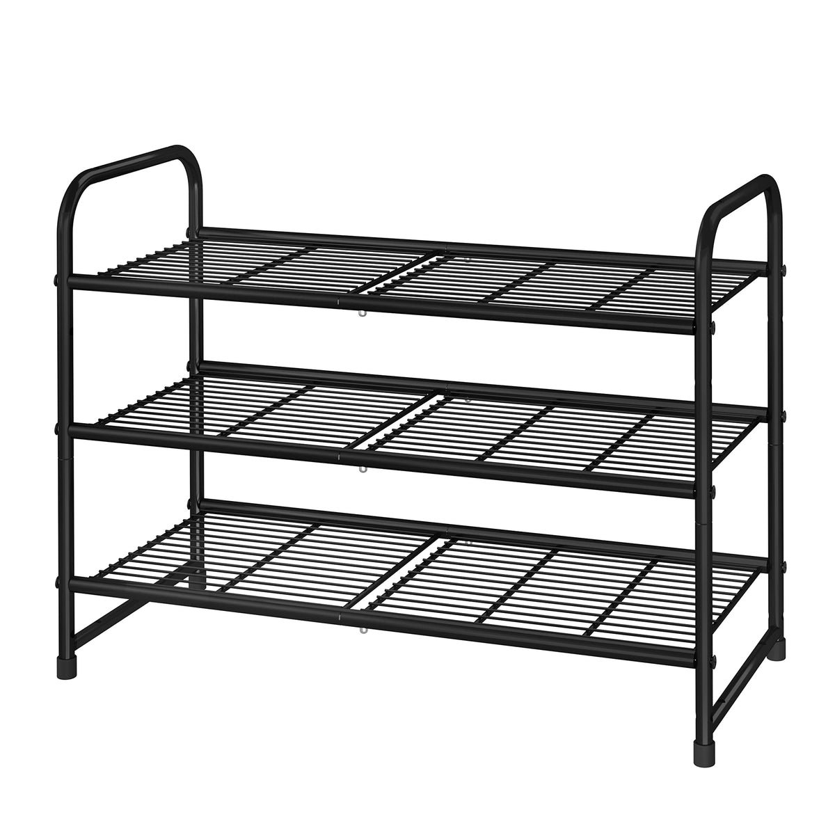Simple Trending 3-tier shoe rack organizes footwear for easy access.