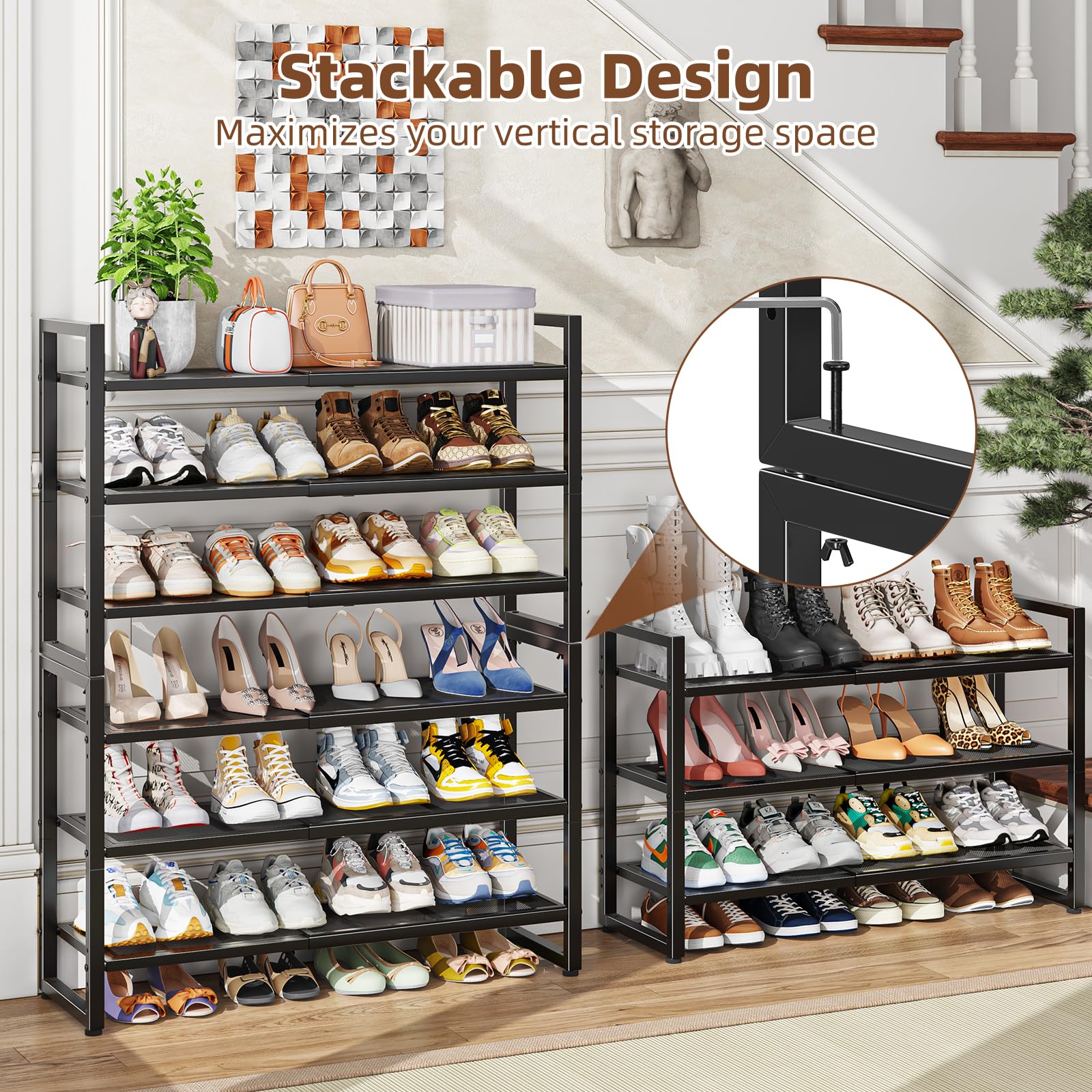 Simple Trending free-standing design stands steady on varied floors.