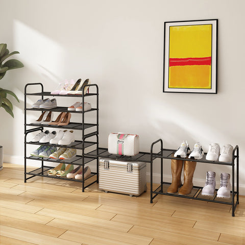 Simple Trending black finish complements modern closet decor.