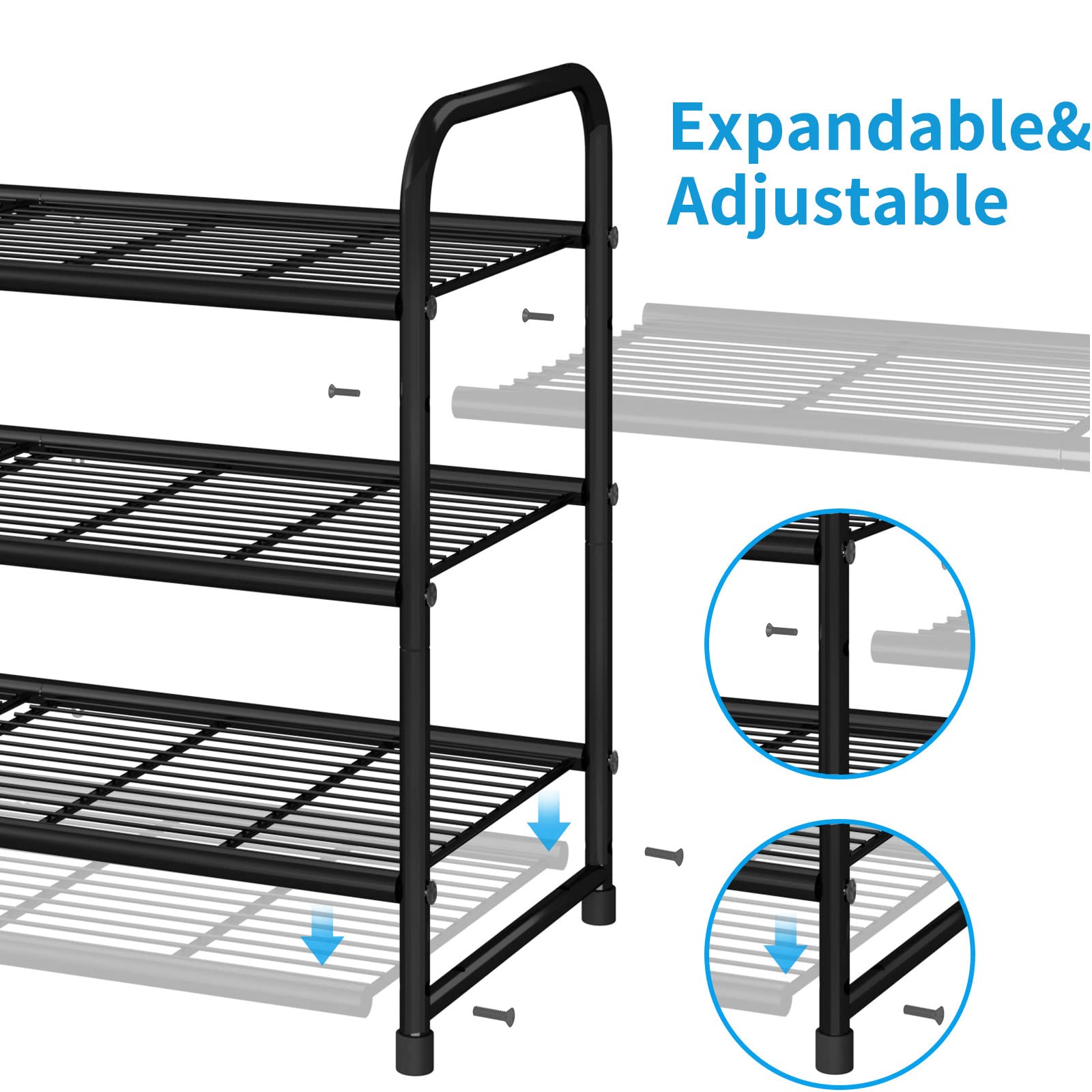 Simple Trending durable metal frame provides sturdy daily shoe storage.