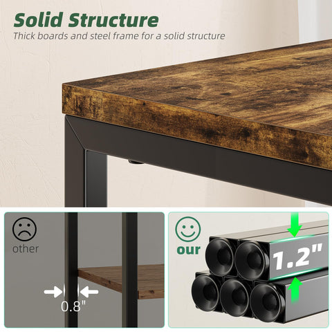 Simple Trending side table wood planks with metal tubing for durability