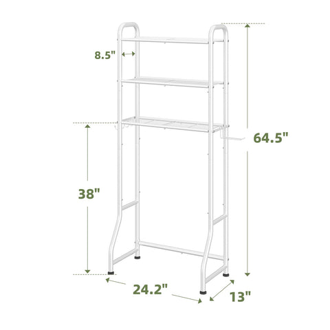 Simple Trending space-saving unit frees cabinet space above the toilet.