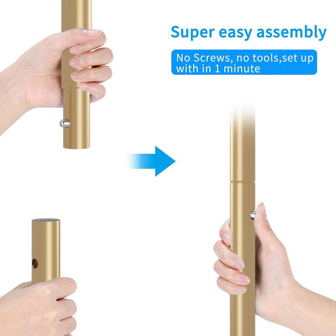 Simple Trending standard clothes rack gold top hanging rail to prevent items from falling.