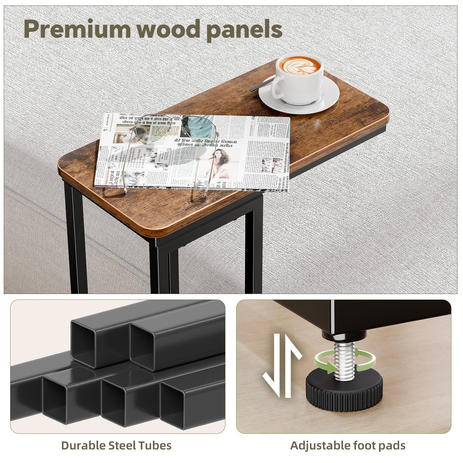 Simple Trending sturdy square steel frame provides lasting stability.