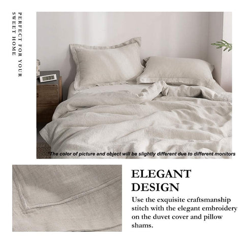 Simple&Opulence cozy farmhouse bedroom scene with linen duvet for timeless style.