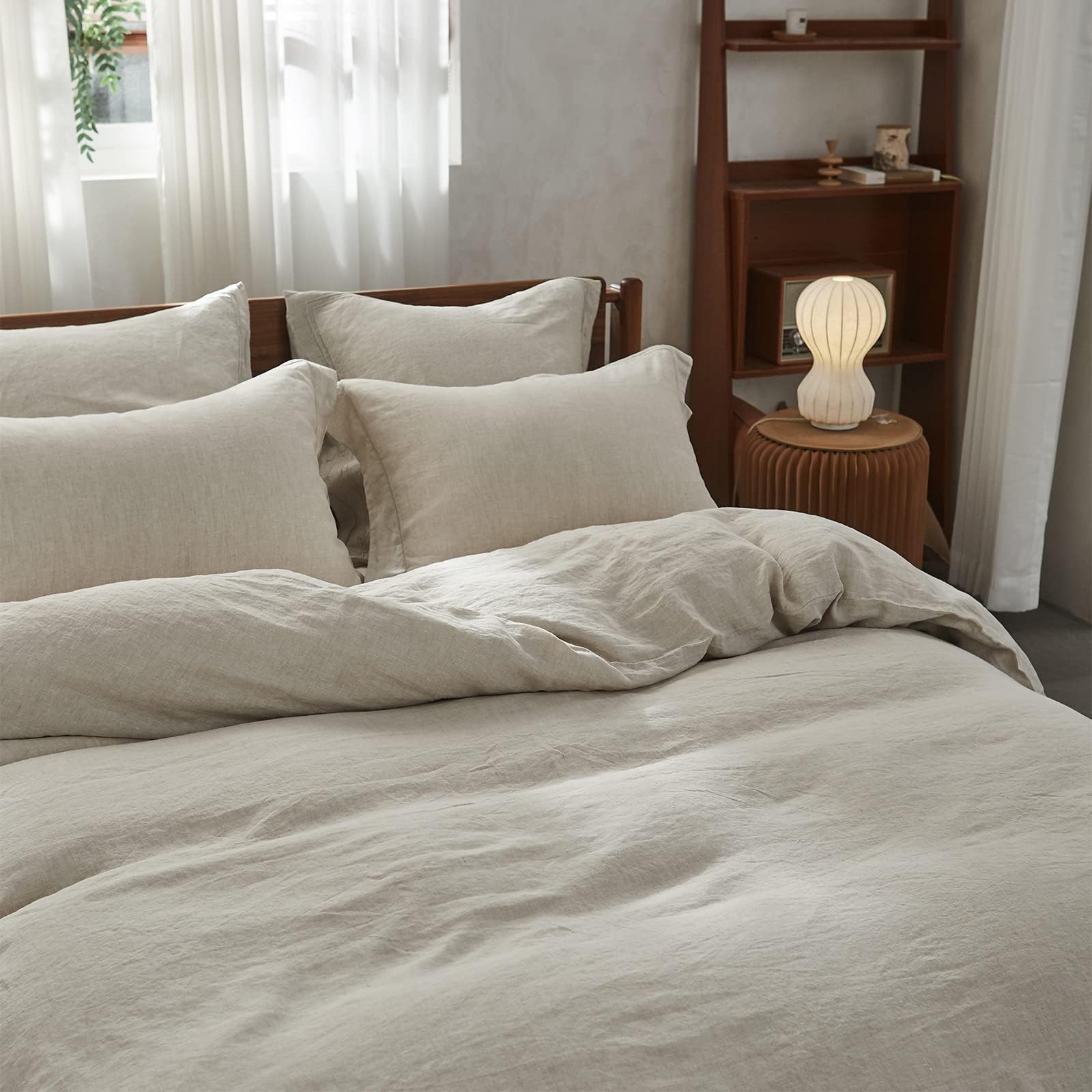 Seven corner ties inside duvet cover secure the insert for a tidy look