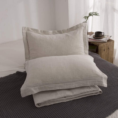 Embroidered border design on Simple&Opulence linen for farmhouse style