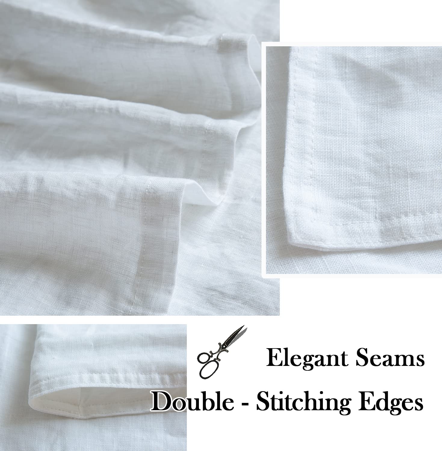 Simple&Opulence linen fabric texture in white enhances bedroom decor