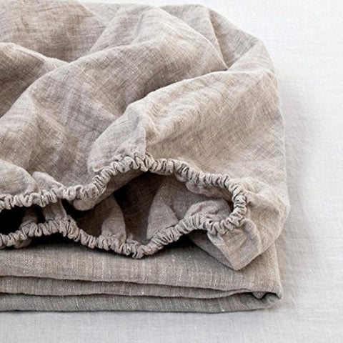 Simple&Opulence linen fitted sheet king with 14-inch pocket for secure, breathable fit.