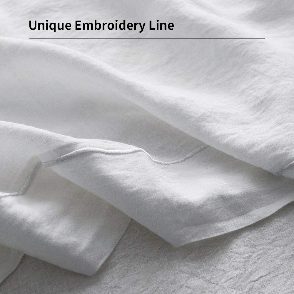 Simple&Opulence pillowcase in washed white solid color for simple, versatile decor.