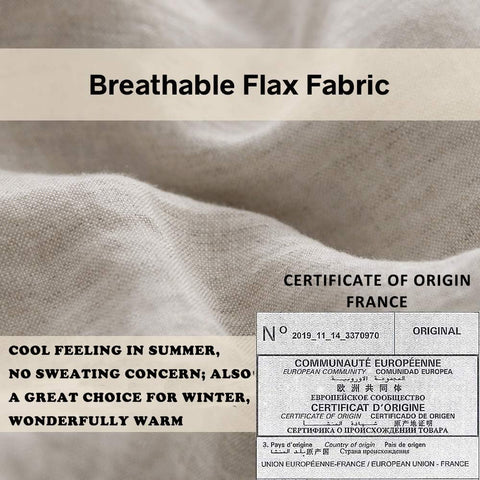 Simple&Opulence linen fabric close-up highlights breathable weave and natural fibers.