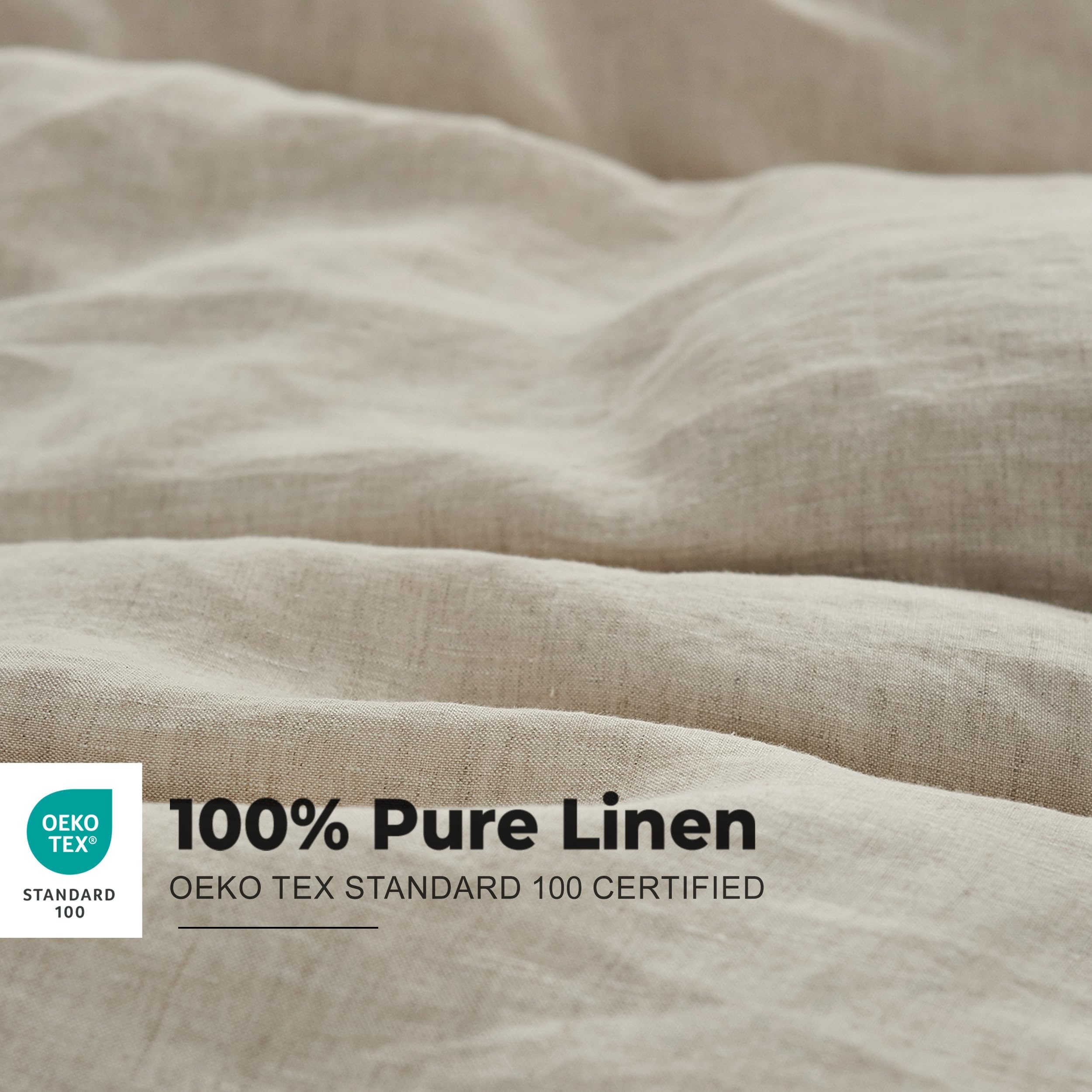 Simple&Opulence stone-washed linen closeup shows breathable, soft fabric.