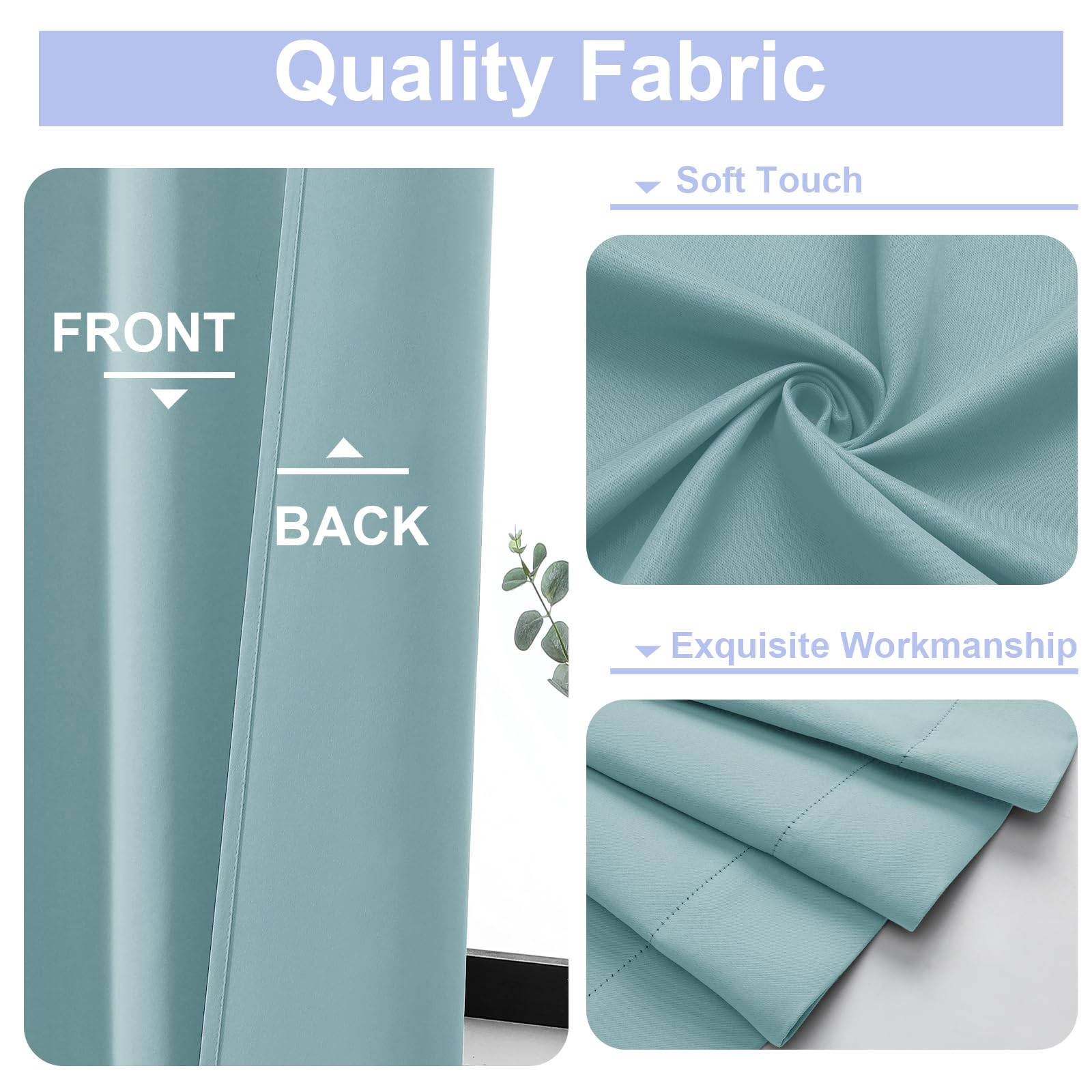 Aqua blackout drapes block light up to 98% for flexible day and night use.