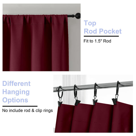 Simplebrand Ava Burgundy blackout curtains in a bedroom scene offering warmth and privacy