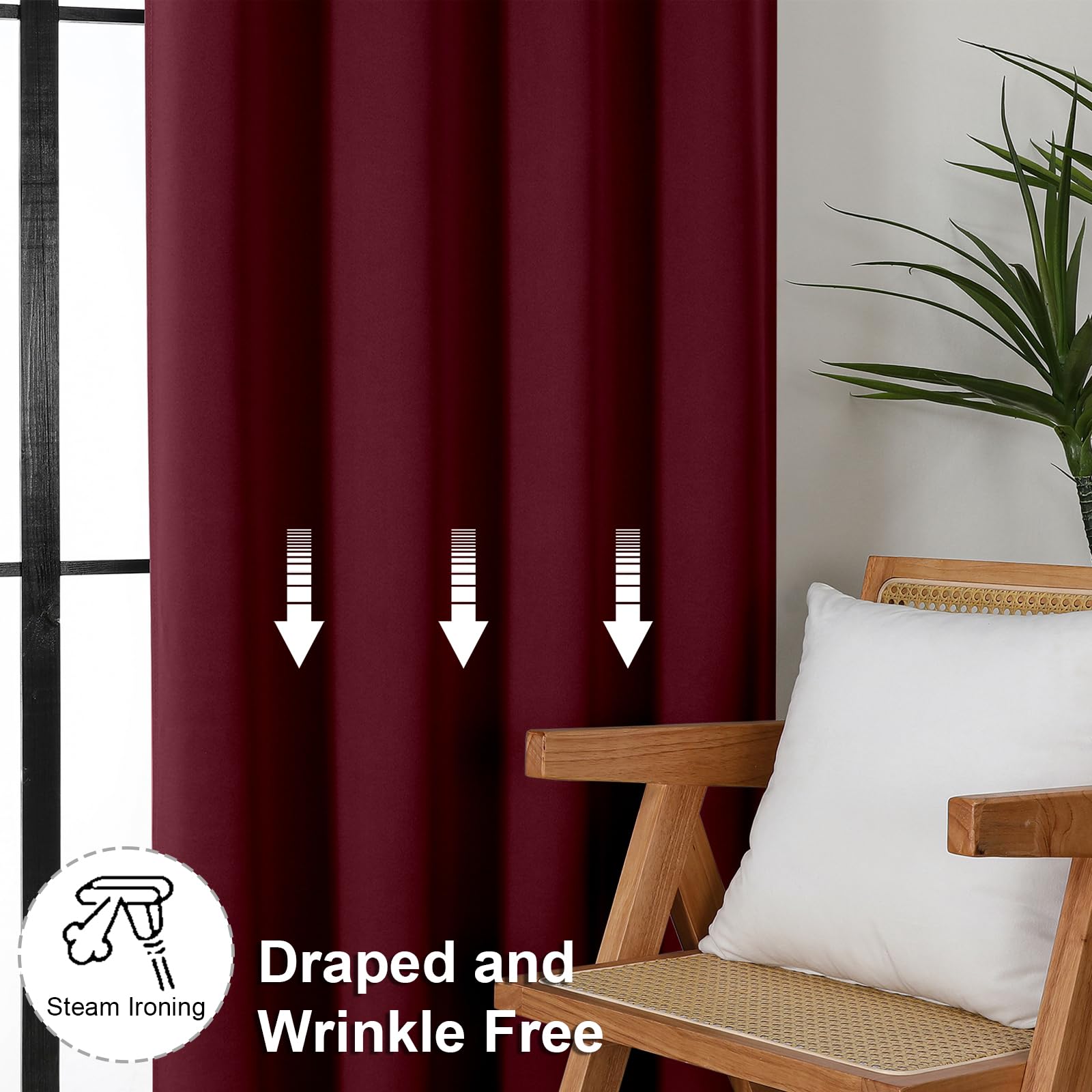 Simplebrand Ava Burgundy fabric-tone curtain surface complements burgundy interiors