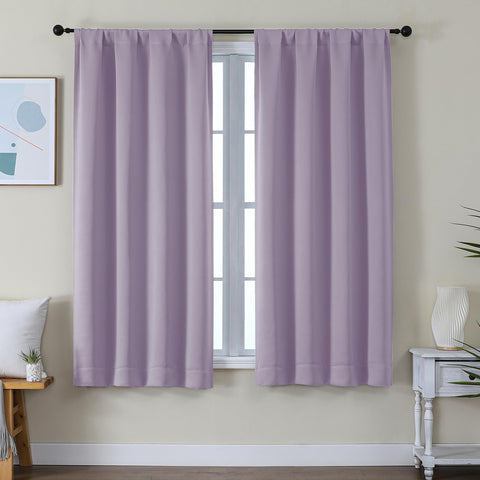 Simplebrand Ava Lilac blackout curtains full view for privacy and style