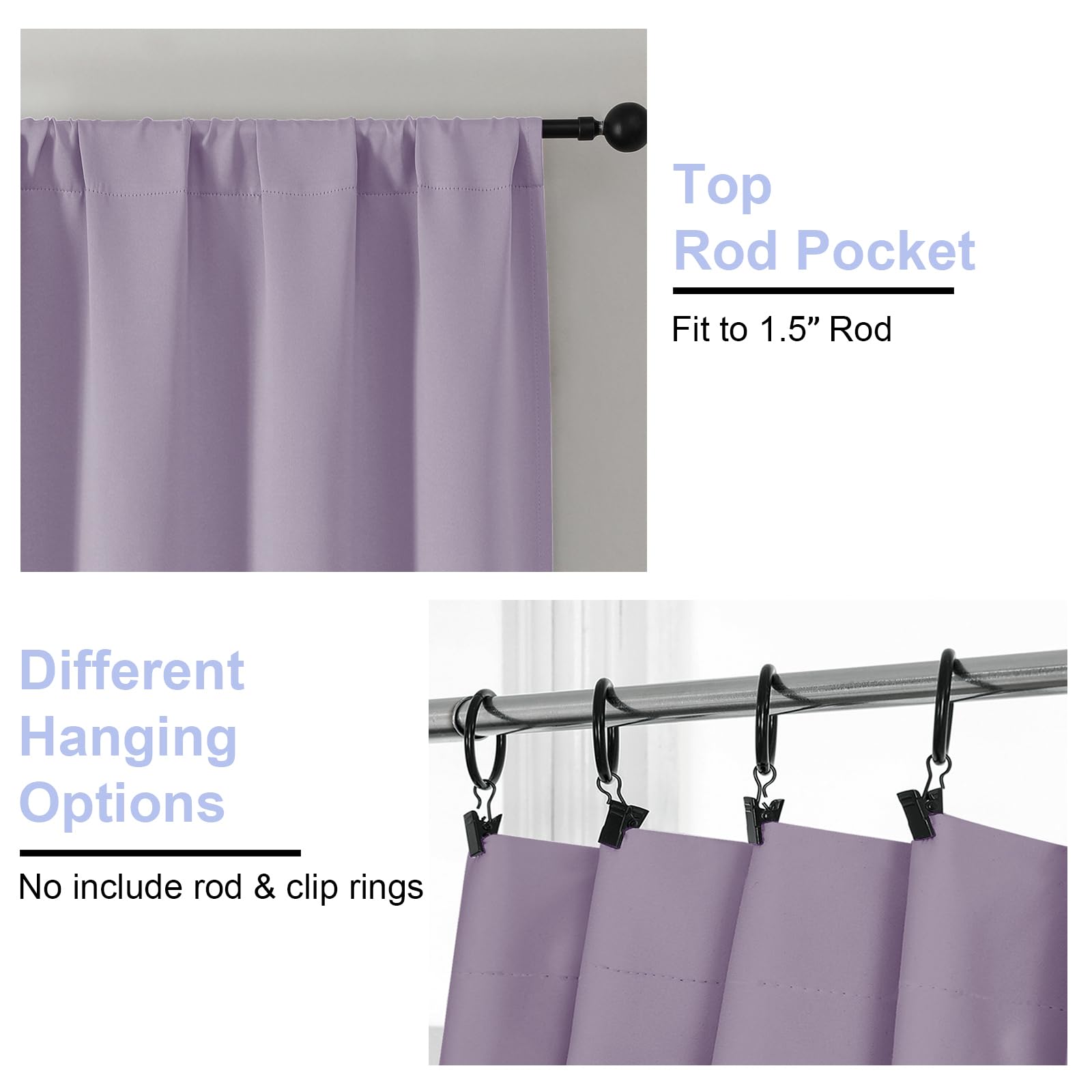 Simplebrand Ava Lilac clip-style hanging option shown