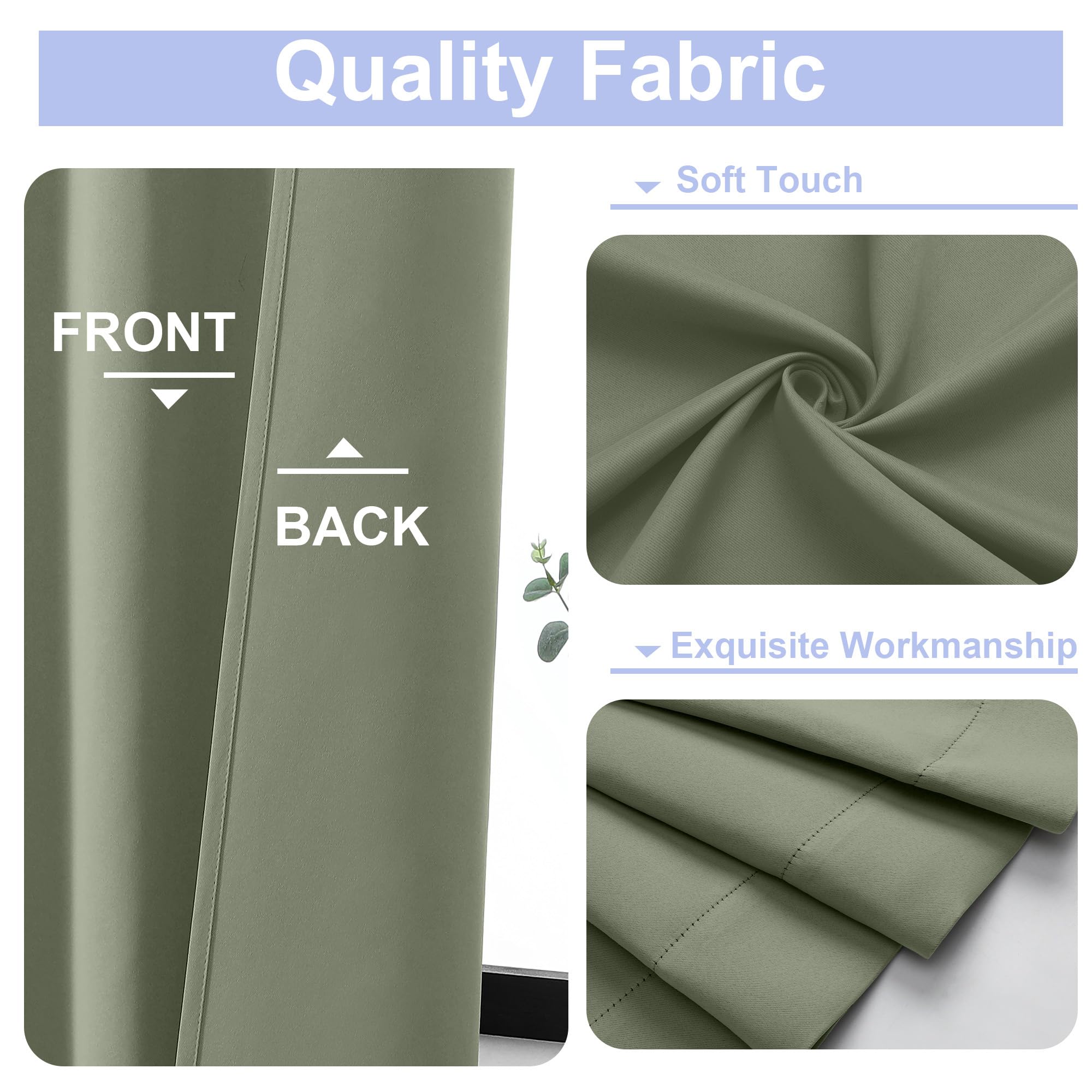 Close-up of Simplebrand Ava sage green fabric with durable triple weave
