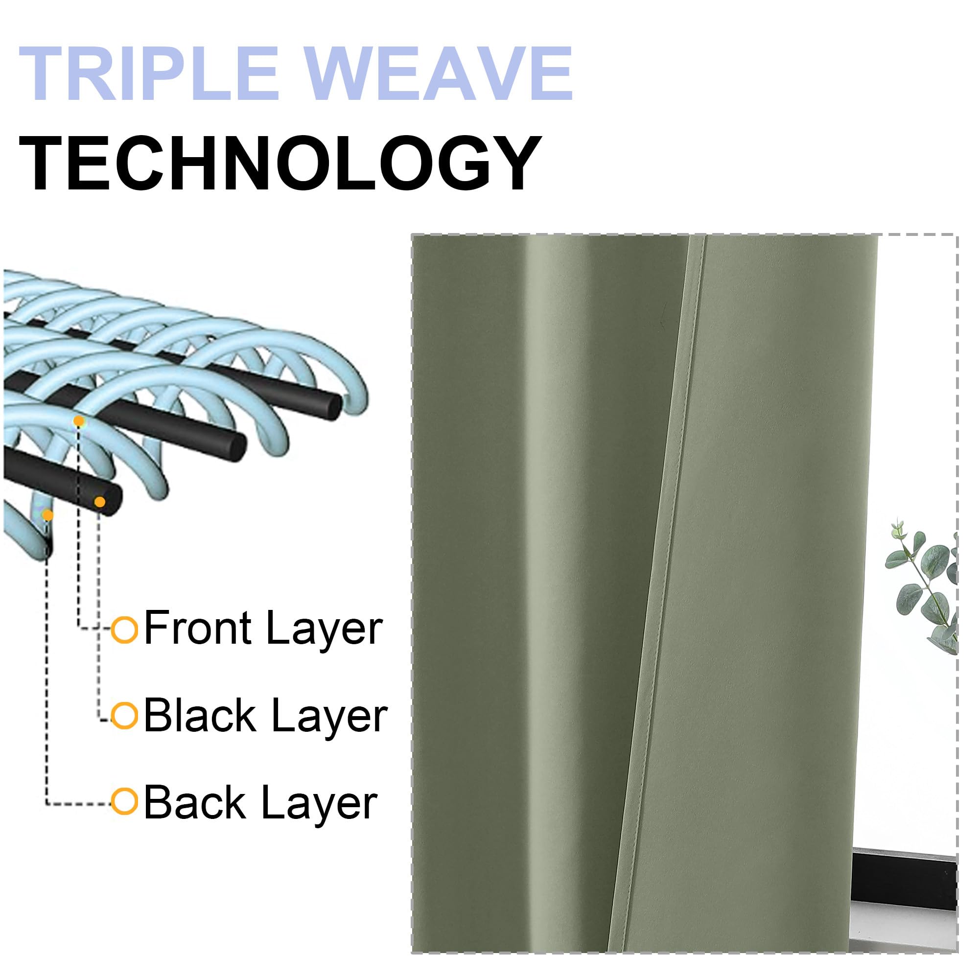 Light-blocking performance of Simplebrand Ava sage green curtains