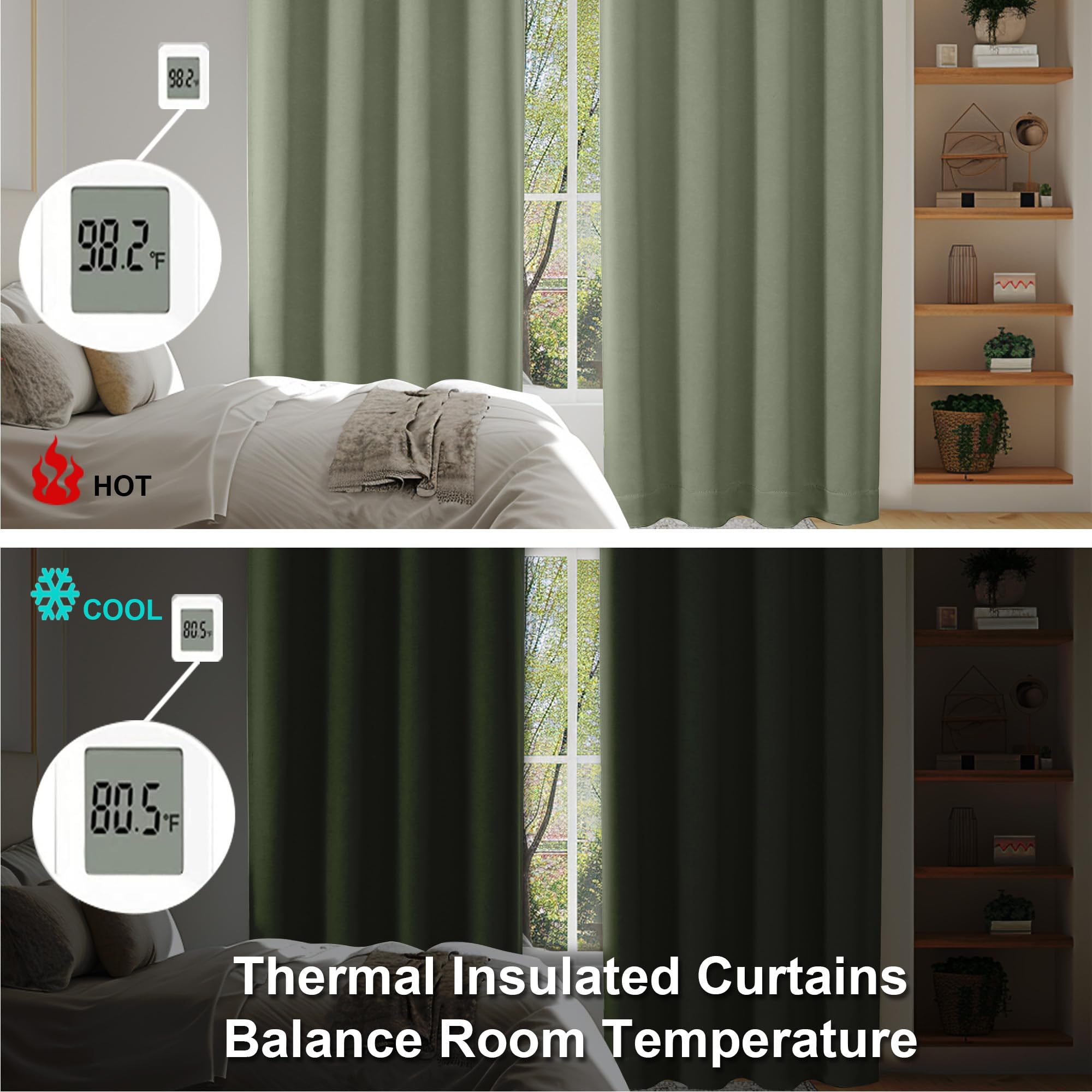 Privacy and ambiance with Simplebrand Ava sage green curtains