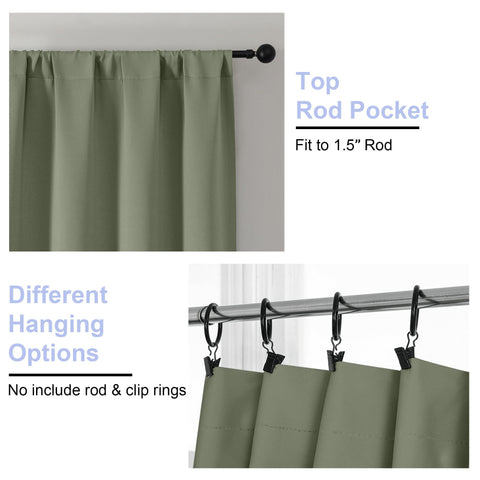 Rod-pocket option on Simplebrand Ava sage green curtains for standard rods