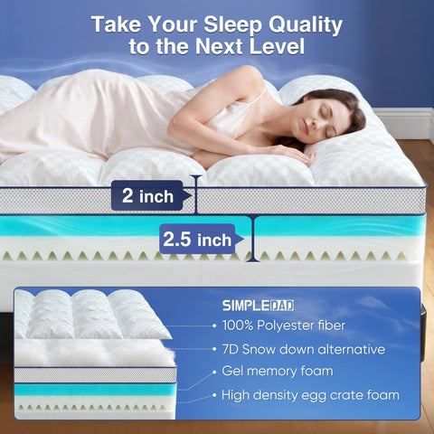 Simpledad King pillow-top cover adds plush softness and texture