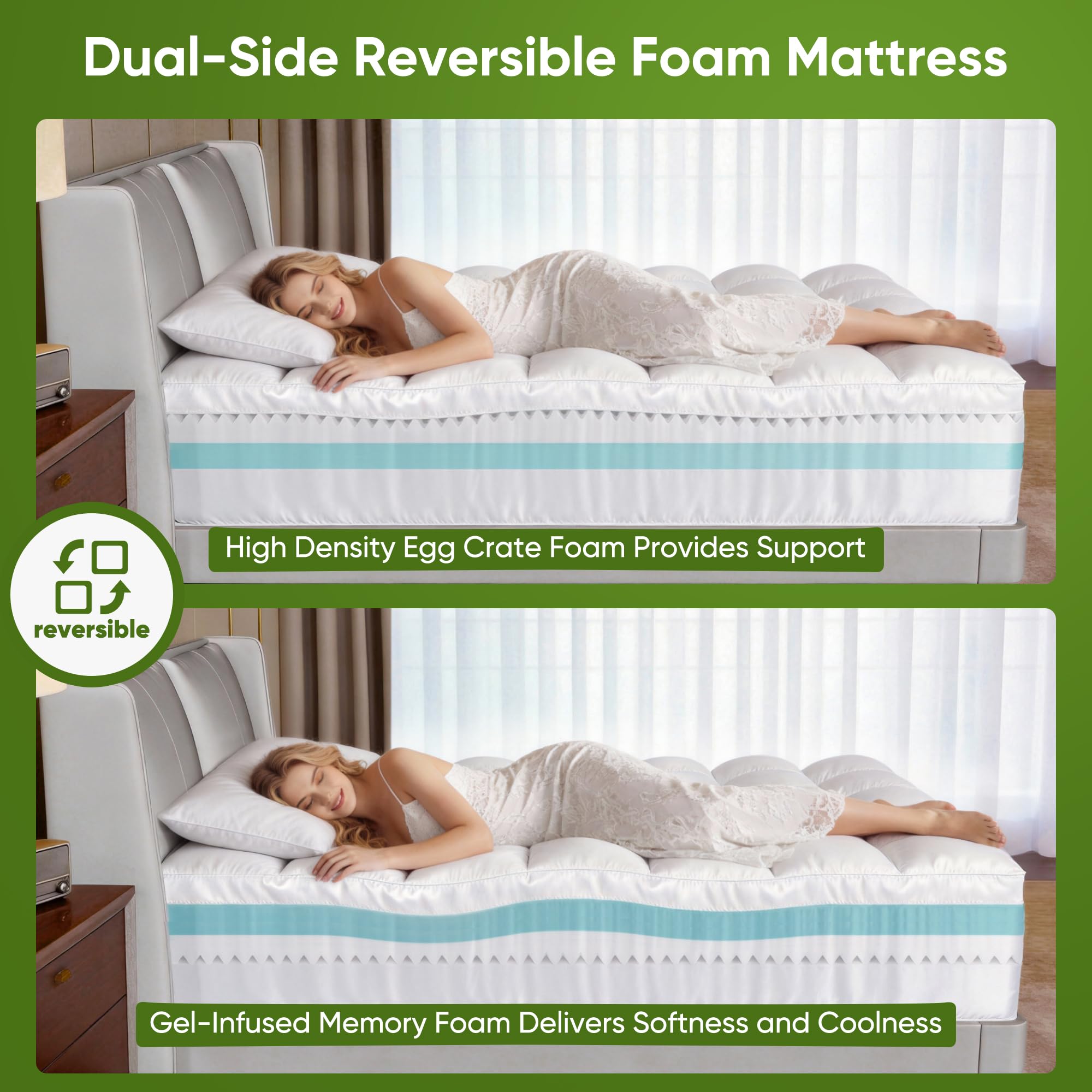 Simpledad quilted pillow-top layer adds soft loft on top.