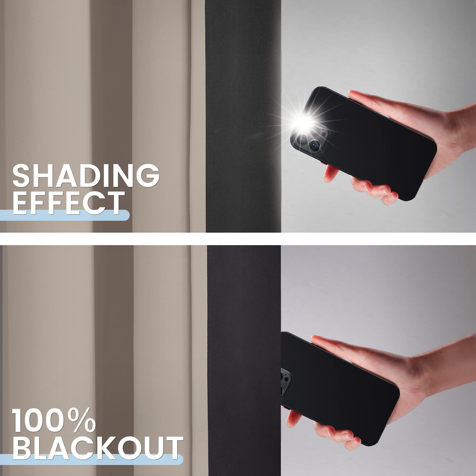 Heavy-weight triple-weave fabric of SimpleHome blackout curtains blocks light without heaviness.