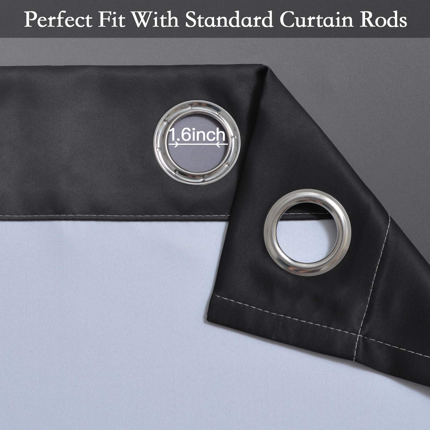 SimpleHome Ombre curtains 2-panel setup demonstrating easy slide with silver grommets