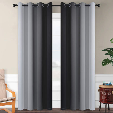 SimpleHome Ombre curtains gradient edge detail highlights soft transition from black to grey