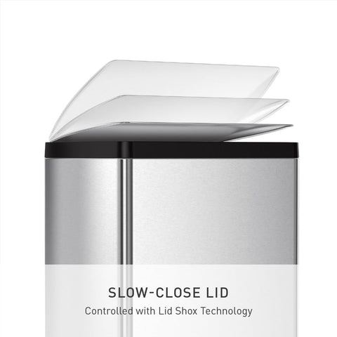 simplehuman 38L internal hinge enables flush wall placement