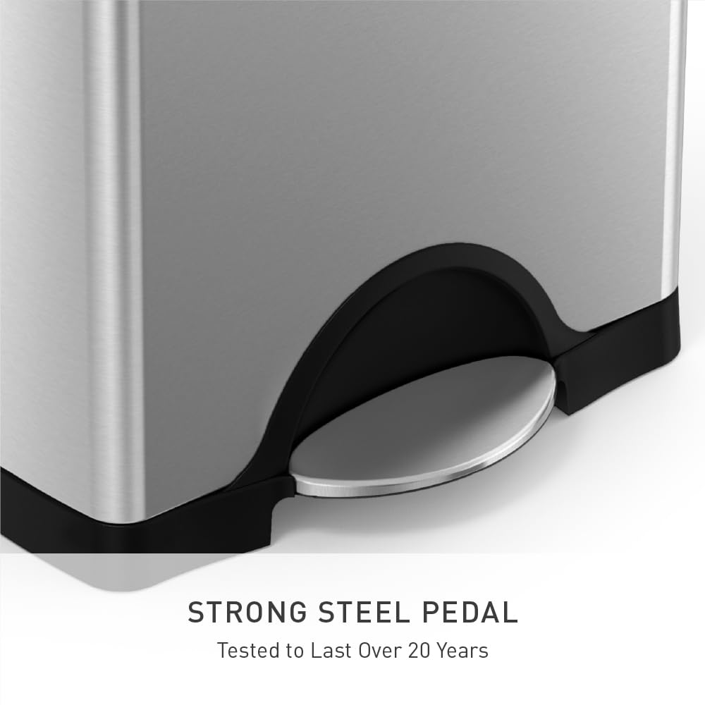 simplehuman 38L brushed stainless lid closes silently