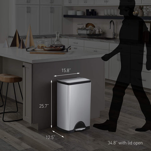 simplehuman 38L non-skid base keeps the can steady