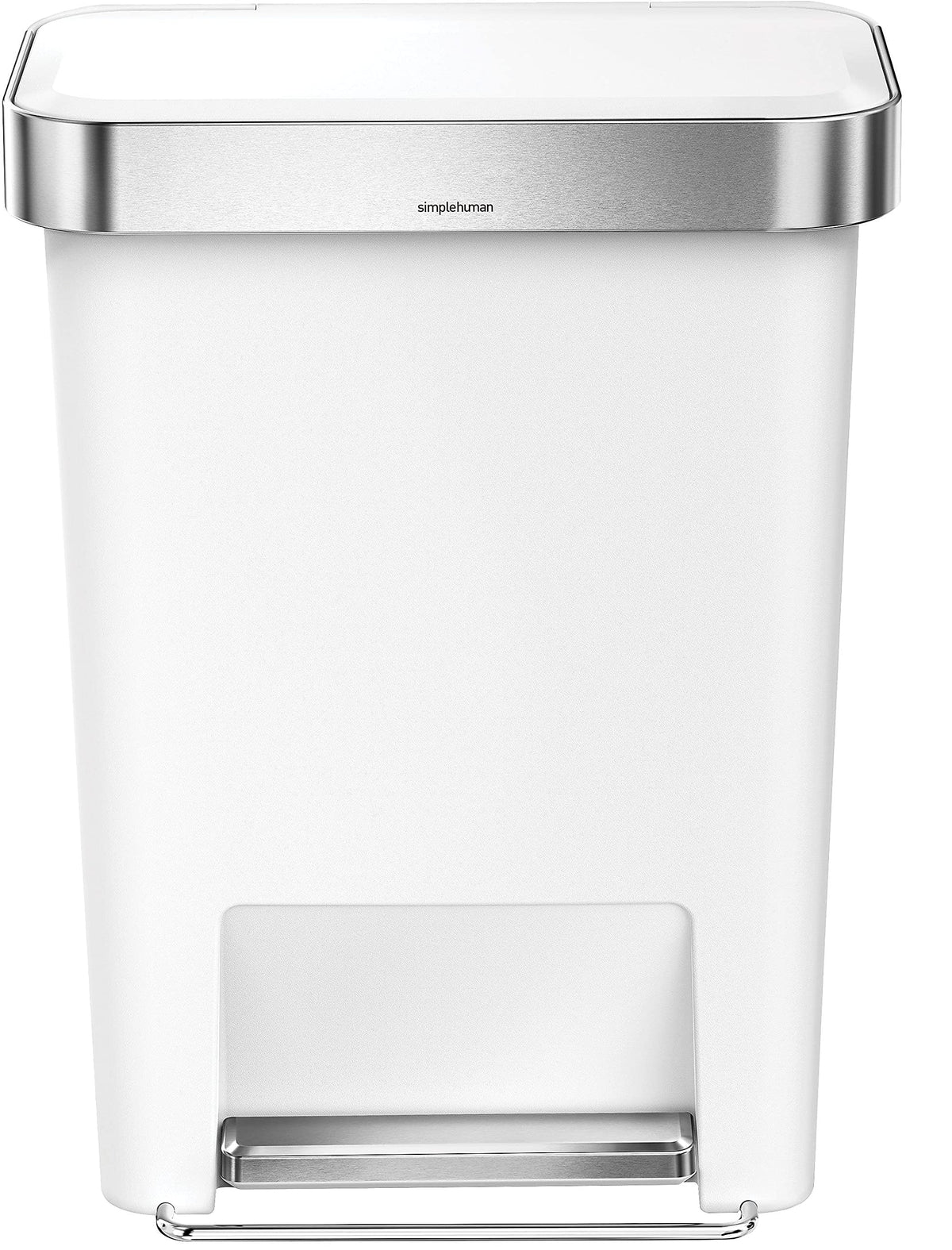 simplehuman 45l rectangular trash can with liner pocket for quick liner changes