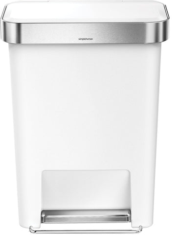 simplehuman 45l rectangular trash can with liner pocket for quick liner changes