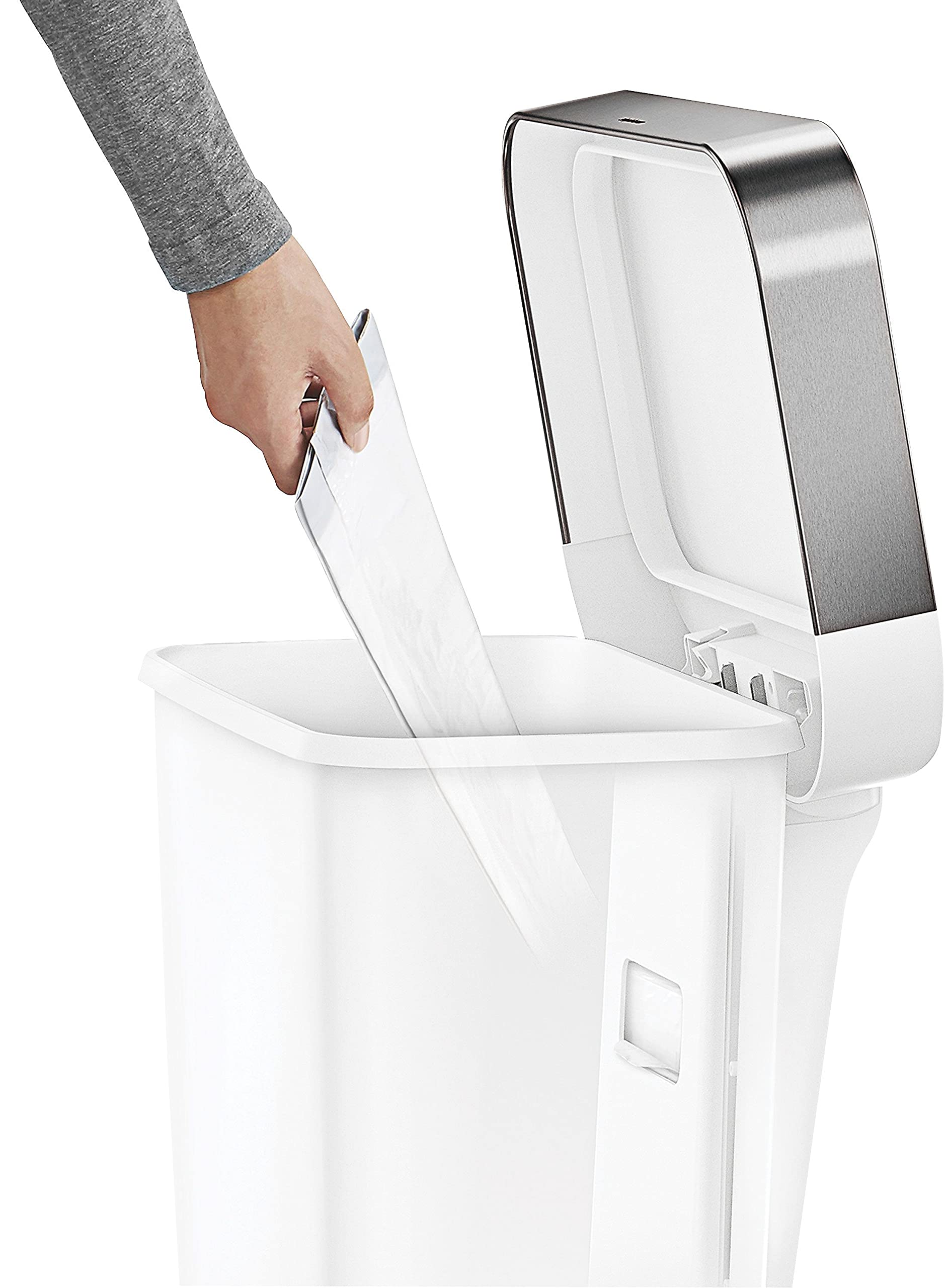 simplehuman 45l can with wide steel pedal for durable daily use
