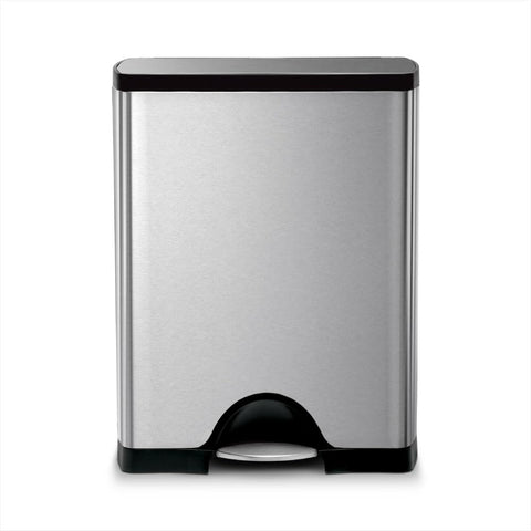 simplehuman 50l rectangular trash can in brushed stainless steel for space-saving placement