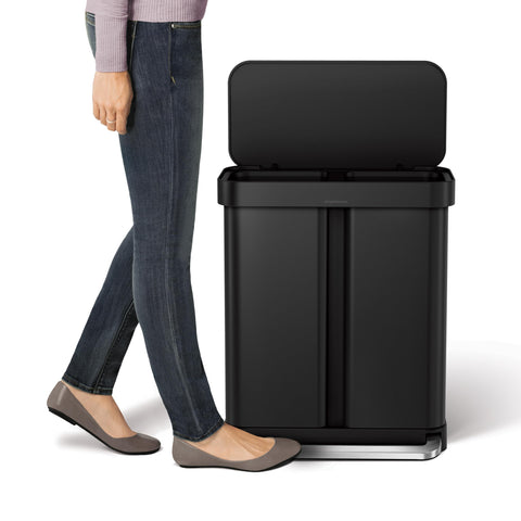 simplehuman patented lid shox ensures a slow, silent close