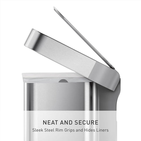 Simplehuman 58L rectangular can with pedal for hands-free waste sorting.